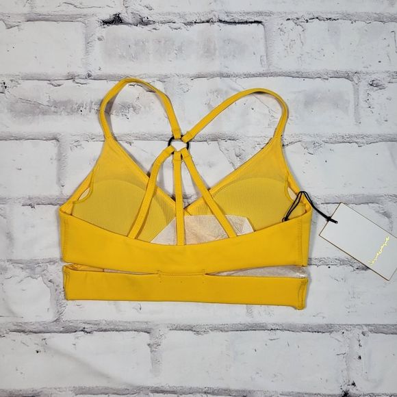 LOVEWAVE Yellow Strappy Brittany Sports Bra Size Extra Small NWT - Picture 3 of 3